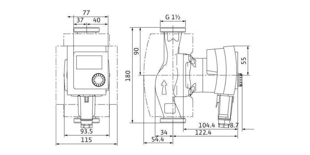 Wilo Hoch-Eff-Pum Stratos PICO plus 25/1-4, Rp 1Zoll, 180mm