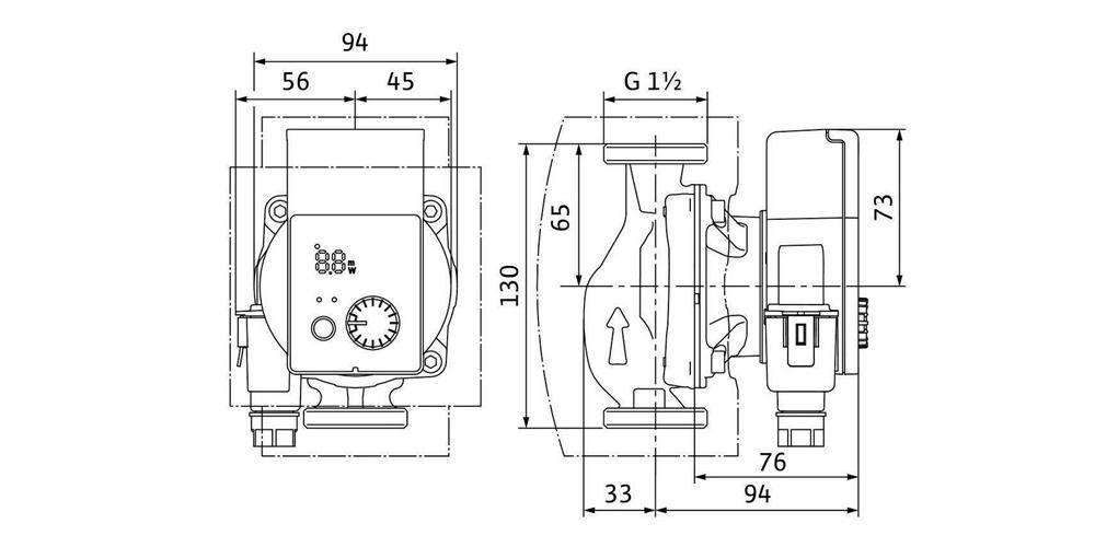 Wilo Hocheffizienzpumpe Yonos PICO plus Typ 25/1-4-130, Rp 1Zoll,