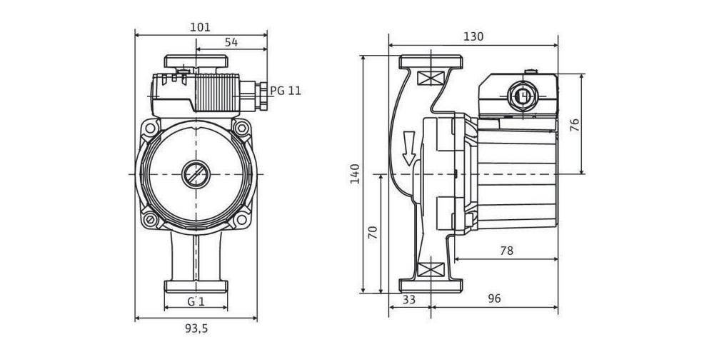 Wilo Standardpumpe Star-Z Typ 20/1, Rp 1/2Zoll, 140mm