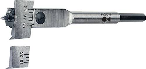 Zentrumbohrer Type 0500 Bohr-D. 15-45mm L.130mm Schaft 6-kant FISCH-TOOLS