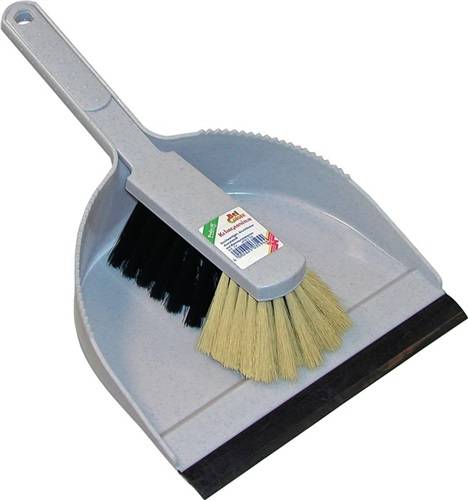 Kehrgarnitur Handfeger u.Kehrschaufel silber SOREX