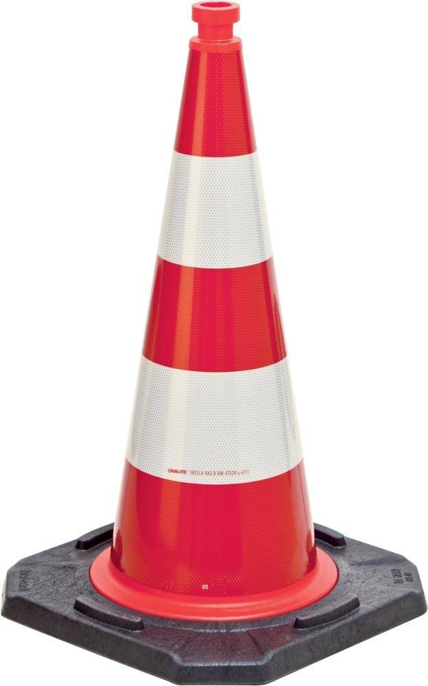 MORION-Reflexkegel-EU 500Typ A, rot-weiss reflekt.