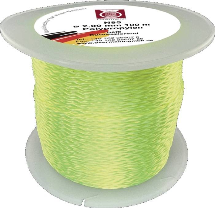 Pflastererschnur L.100m D.2mm 60kg PP gelb,fluoresz.