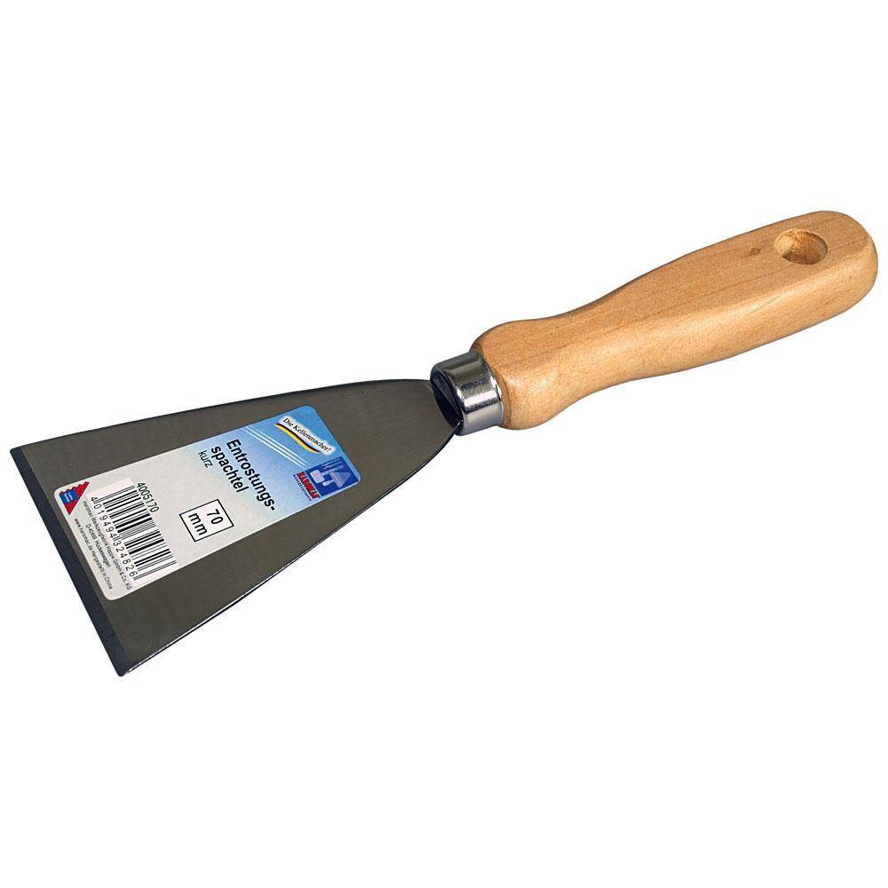 Entrostungsspachtel - Stahl - Holzgriff - Breite 70 mm - Länge 120 mm