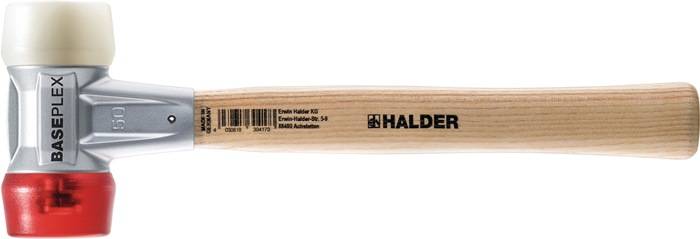 Schonhammer BASEPLEX L.270mm Kopf-D.25mm hart HO Nyl.weiß/Ca rot HALDER