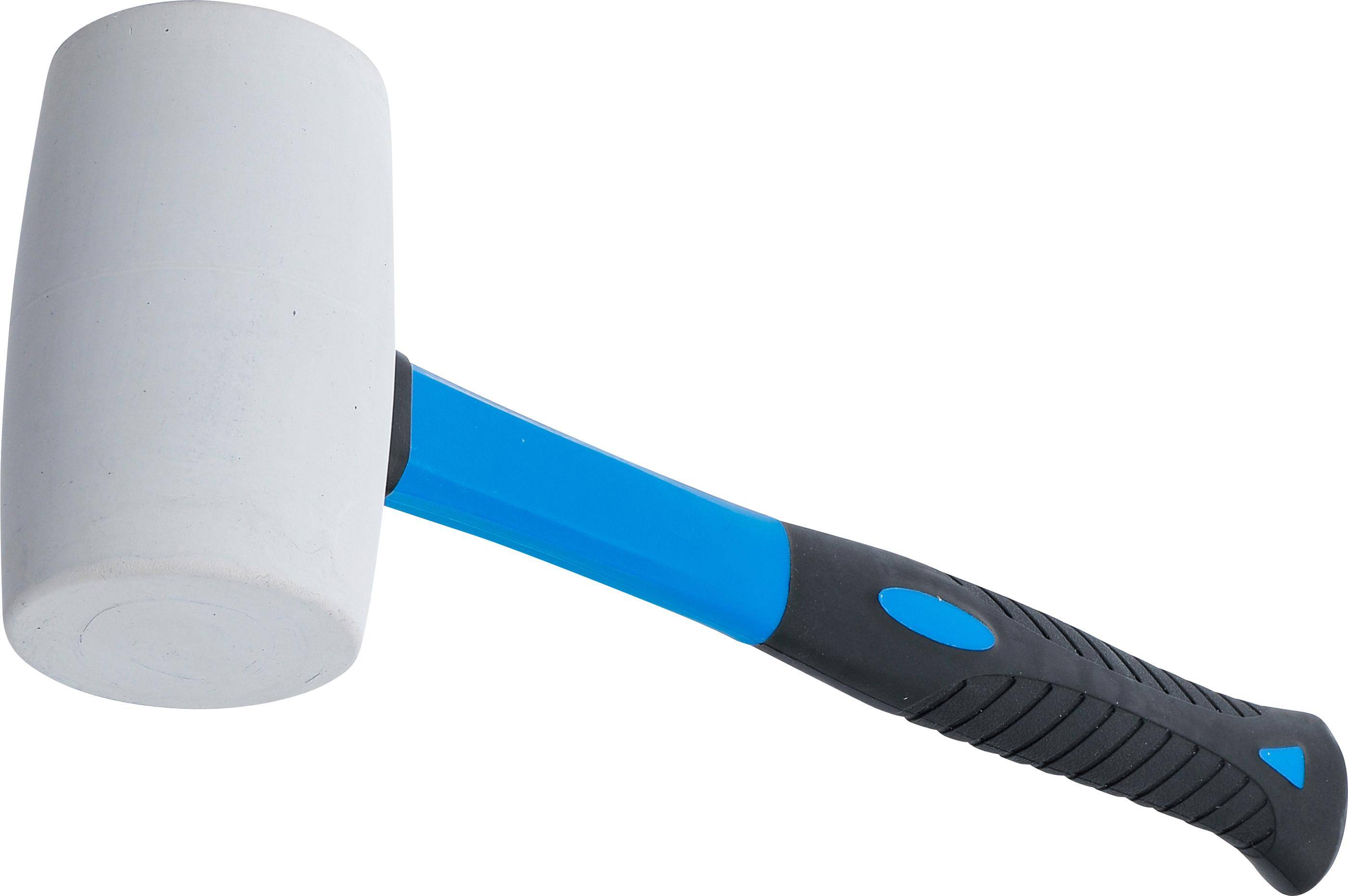 BGS Gummihammer | Fiberglasstiel | weier Kopf | 64 mm | 750 g