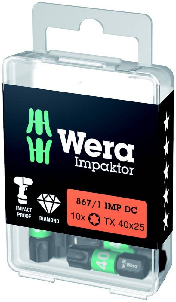 Wera Werk Impaktor Bits, TX 40 x 867/1 IMP DC TORX® DIY