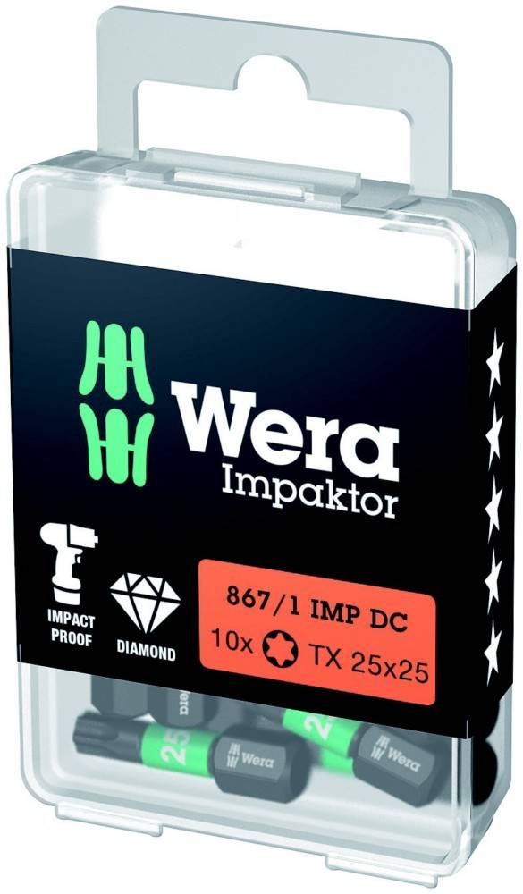 Wera Werk Impaktor Bits, TX 25 x 867/1 IMP DC TORX® DIY