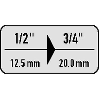 Vergrößerungsstück 50850-1501 Antr.1/2 Zoll Abtrieb 3/4 Zoll L.50mm HEYTEC Vergrößerungsstück 50850-1501 Antr.1/2 Zoll Abtrieb 3/4 Zoll L.50mm HEYTEC