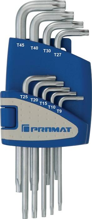 Winkelschraubendrehersatz 9tlg.T9-T45 Ku.-Halter PROMAT