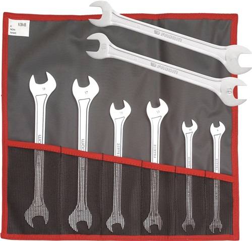 Gabelschlüssel-Satz 6 teilig in Tasche extra flach