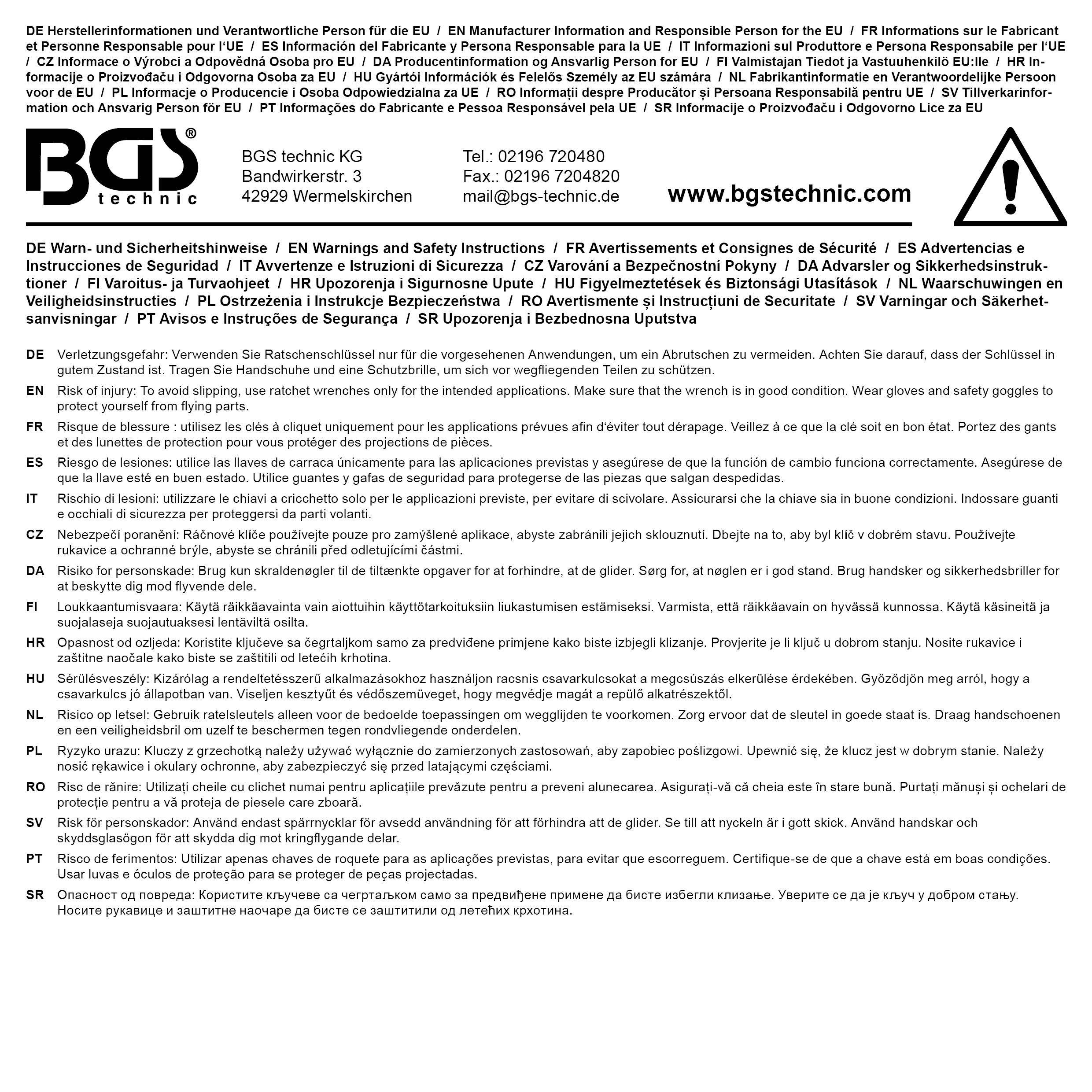 BGS Werkstattwageneinlage 1/3: Ratschenring-Maulschlüssel-Satz | SW 8
