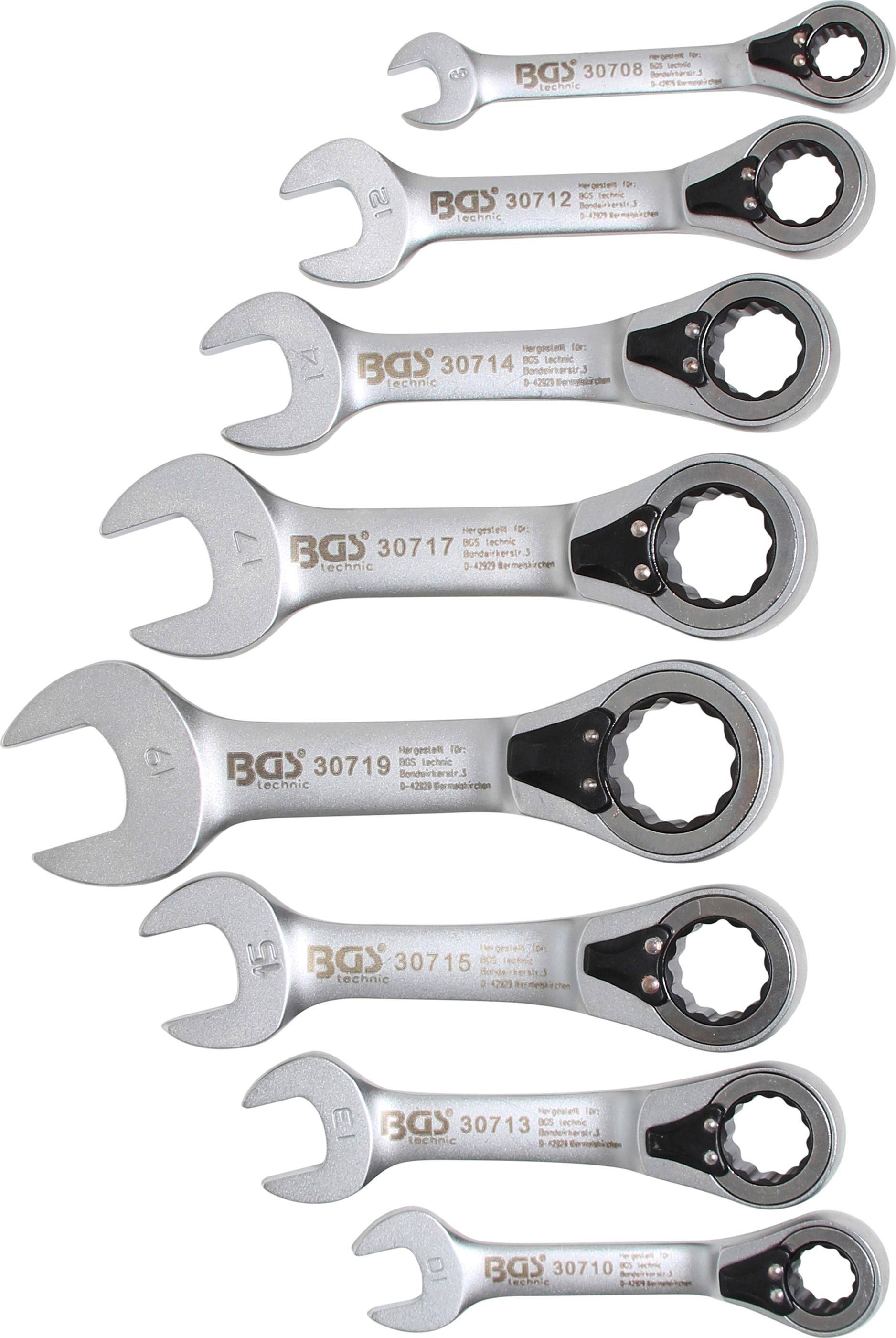 BGS Ratschenring-Maulschlüssel-Satz | umschaltbar | SW 8 - 19 mm |