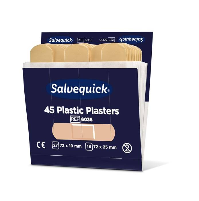 Pflasterstrips Salvequick wasserfest 6 Nachfüllpack je 45 St.SALVEQUICK