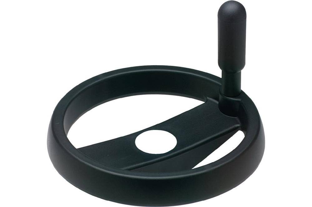 Speichenhandrad GN 522 b 20mm d1 100mm d2 10mm Ausf.R=m.drehb.Griff GANTER