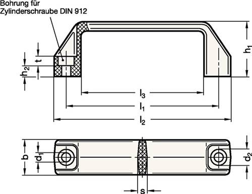 Bügelgriff GN 528 l1 117 ±1mm d1 8,5mm GANTER