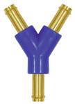 Riegler Y-Schlauchverbindungsstutzen, für Schlauch LW 6 mm, Temperaturbereich -10 °C bis 60 °C, Messing und POM<br>Schlauchverbindungsteile für P