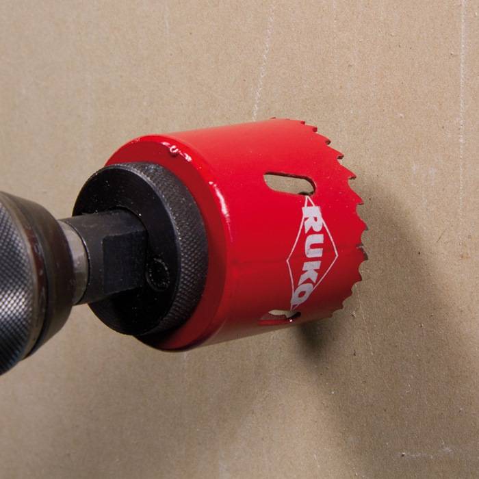 Aufnahmehalter 9,5mm 6-kant m.Führungsbohrer Lochsägen HSSE-Co8 D.32-210mm