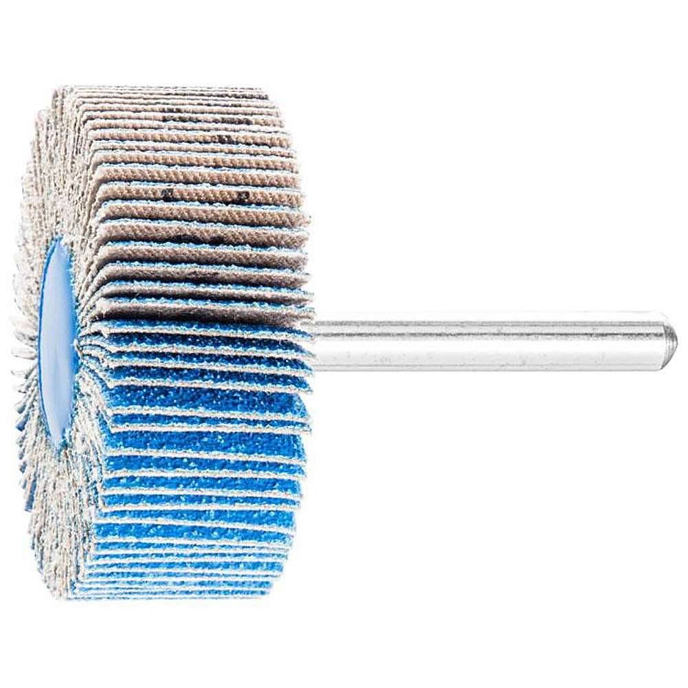 Fächerschleifer - PFERD - Schaft-Ø 6 mm - Zirkonkorund - Bezeichnung F 5020/6 CO-COOL 80 - Maße (D x T) 50 x 20 mm - Korngröße 80 - empf. Drehzah