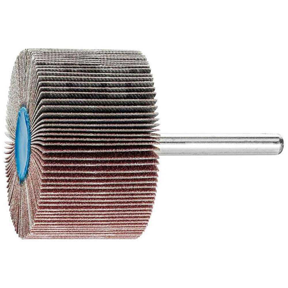 Fächerschleifer - PFERD - Korund A - Schaft-Ø 6 x 40 mm - Korngröße 150 - Bezeichnung F 5030/6 A 150 - Maße (D x T) 50 x 30 mm - empf. Drehzahl 7