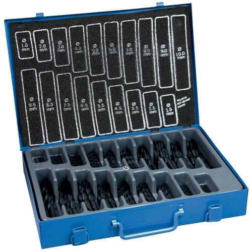 Spiralbohrermagazin 1-10 mm steigend um 0,5 mm HSS 170 teilig