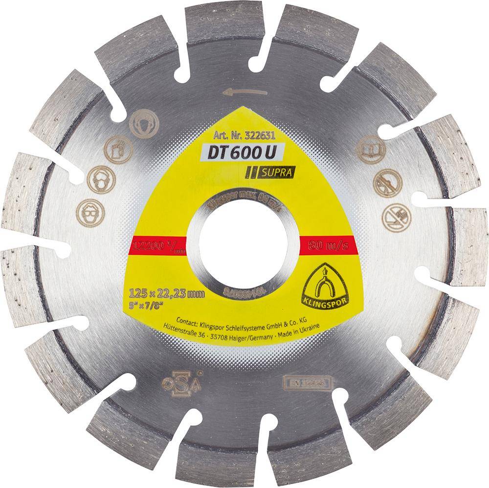 Diamanttrennscheibe DT/SUPRA/DT600U/S/180X2,6X22,23/22K/9 KLINGSPOR