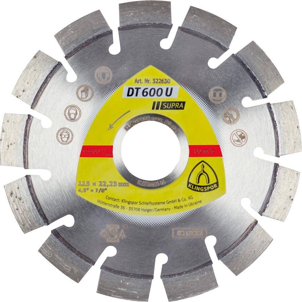 Diamanttrennscheibe DT/SUPRA/DT600U/S/115X2,4X22,23/13K/9 KLINGSPOR
