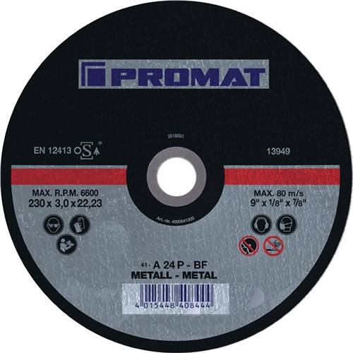Trennscheibe D115x1mm ger.STA Bohr.22,23mm PROMAT