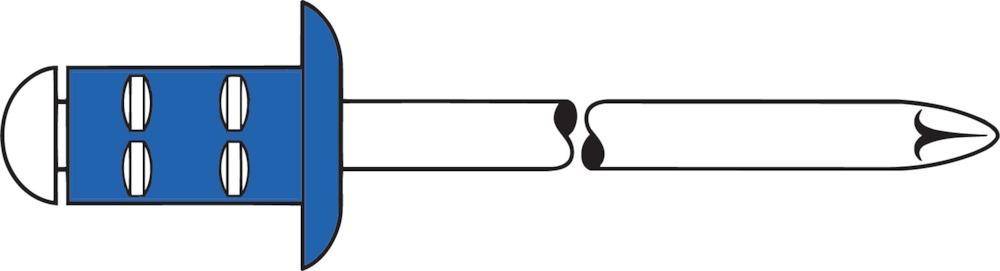 Mehrbereichs-Blindniet Stahl/Stahl Flachrundkopf4x13mm GESIPA