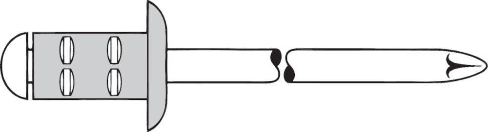Mehrbereichs-Blindniet Alu/VA Flachrundkopf 4x13mm GESIPA