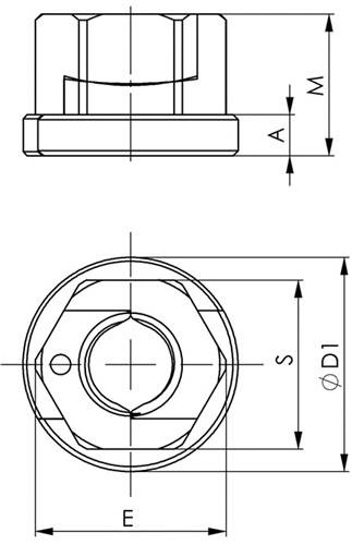 TWINNUT-Mutter Nr.6333SB Gr.M10 m.Bund AMF
