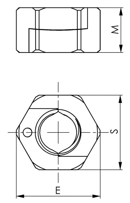TWINNUT-Mutter Nr.6333S Gr.M6 o.Bund AMF