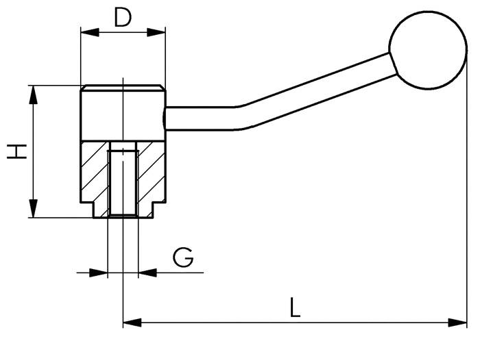Rastenspannhebel Nr.6621 M12 AMF