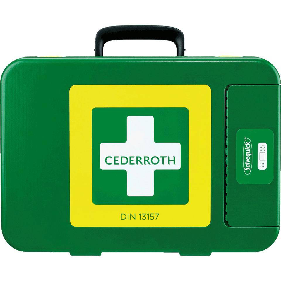 CEDERROTH Verbandkoffer, DIN 13157, integr.Pflasterspender, 420x300x118mm