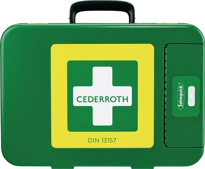 Erste Hilfe Koffer First-Aid-Kits B300xH420xT118ca.mm grün CEDERROTH
