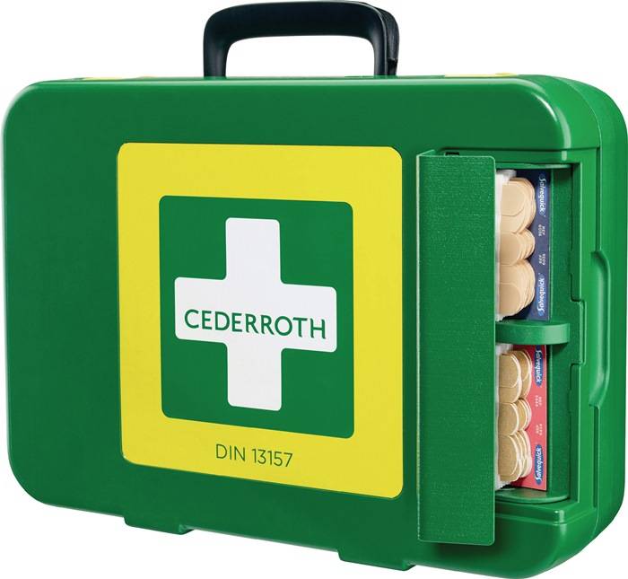 Erste Hilfe Koffer First-Aid-Kits B300xH420xT118ca.mm grün CEDERROTH