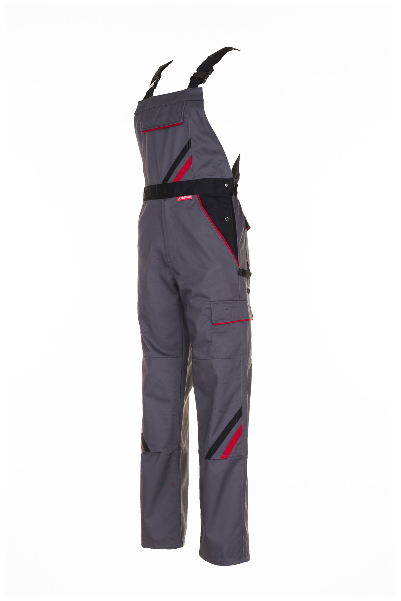 Planam Highline Latzhose schiefer/schwarz/rot 114 2332114