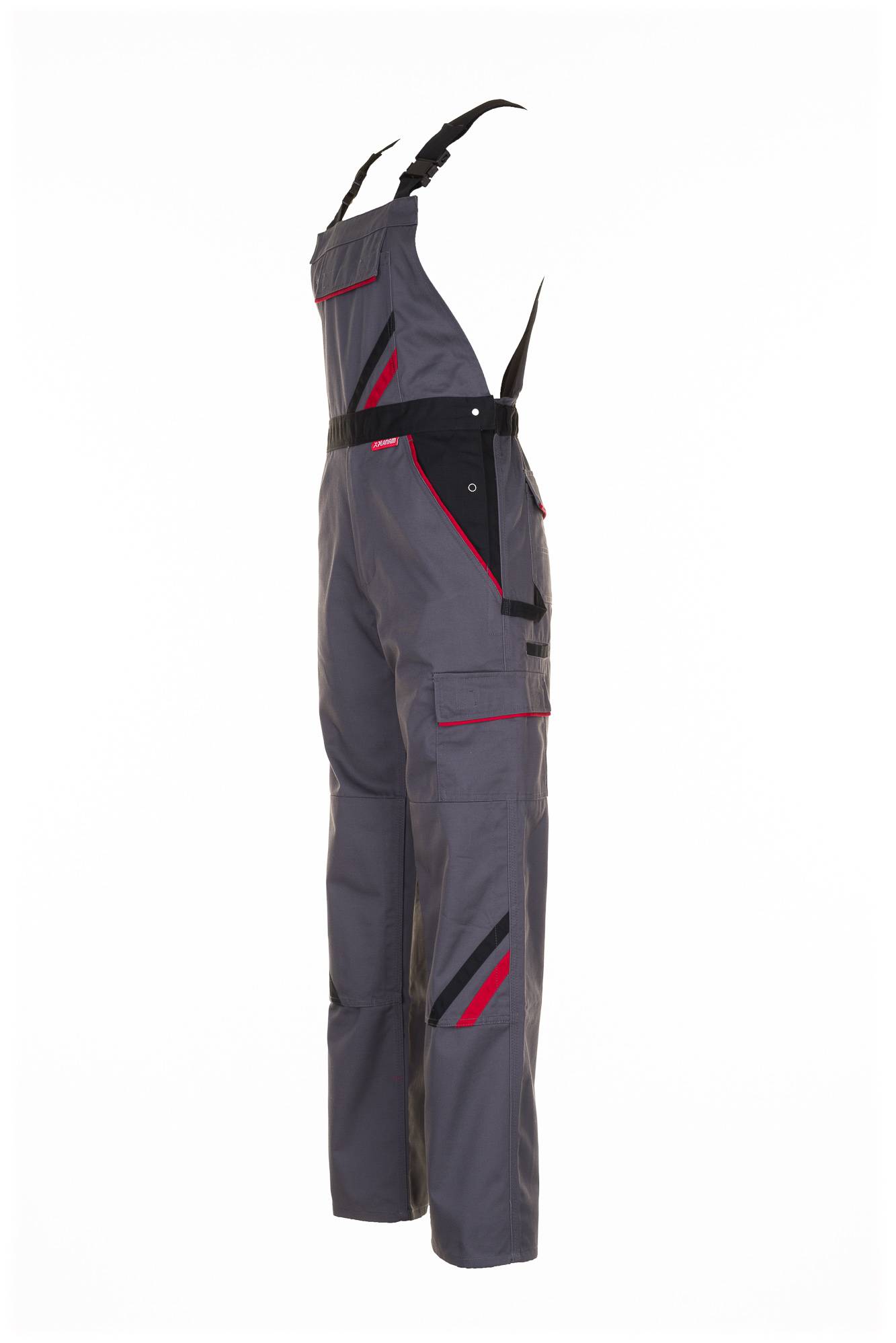 Planam Highline Latzhose schiefer/schwarz/rot 66 2332066