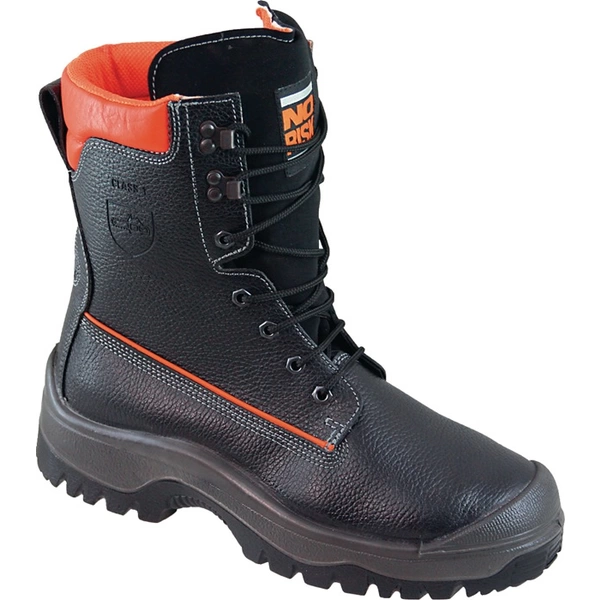 Forstsicherheitsstiefel NoRisk Gr.47 schwarz/orange Leder S3 SRC EN20345/EN17249 Forstsicherheitsstiefel NoRisk Gr.47 schwarz/orange Leder S3 SRC EN20345/EN17249