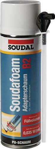 1K-Montageschaum SOUDAFOAM 500 ml B2 champagner m.Einweghandschuhe Dose SOUDAL