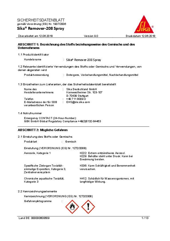 Sika-Remover 208 400ml Dichtungsentferner