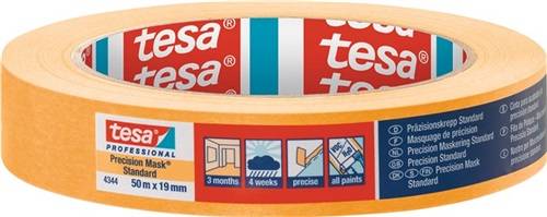 Präzisionskrepp® 4344 Stand.glatt hellbeige L.50m B.30mm Rl.TESA