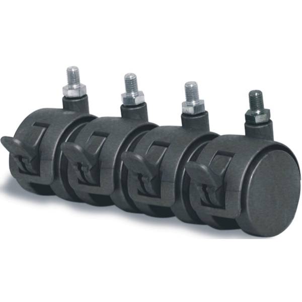 Rollenset für Reihengarderobe Montana mit Feststellern VE=4 Zwillingsrollen