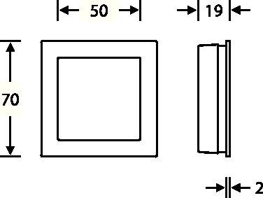 Schiebetürmuschel 42 4253 VA ma quad.bl.L.70mm B.70mm FSB