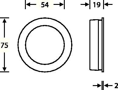 Schiebetürmuschel 42 4252 Alu.F1/naturf.rd.bl.L.75mm B.75mm FSB