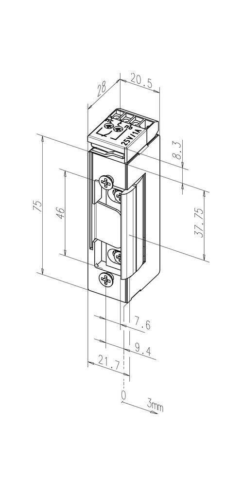 ASSA ABLOY Elektrotüröffner 1705 RR 12 V DC 100%ED Dauerentriegelung