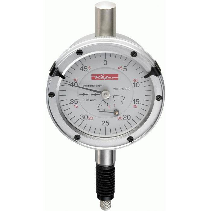 Präzisions-Messuhr - öl- und wasserdicht - Messbereich 0,5-1 mm - Ø 44,5-61,5 mm - Käfer