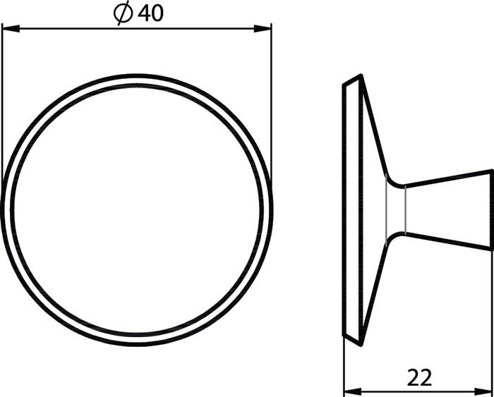 Möbelknopf 3753 Alu-Guss ku.-besch.schwarz m.Schraube M4x25mm…