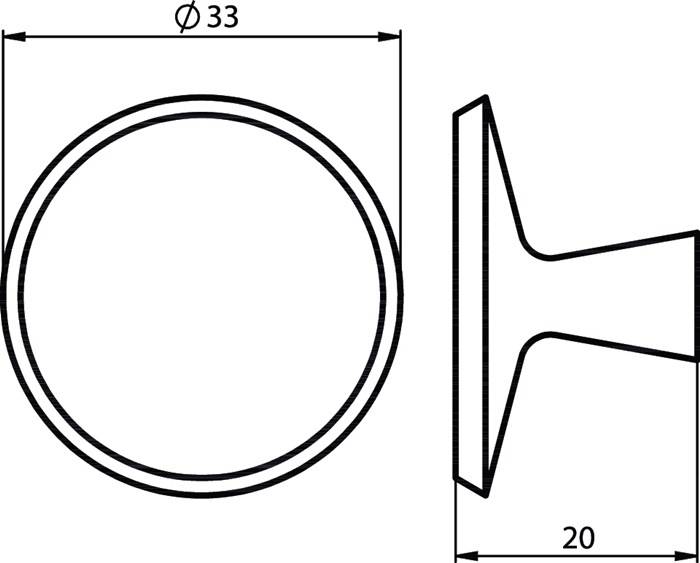 Möbelknopf 3751 Alu-Guss ku.-besch.schwarz m.Schraube M4x25mm