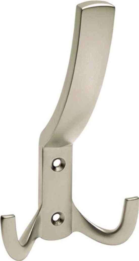 HSI 534500 Huthaken Ausführung zweifach Ausladung 78 mm Zamak matt chrom Höhe 1